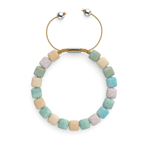 Amazonie | Argent | Bracelet macramé caillou pierre gemme